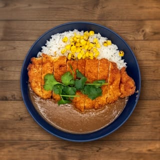 Chicken Cutlet Curry Over Rice Bowl